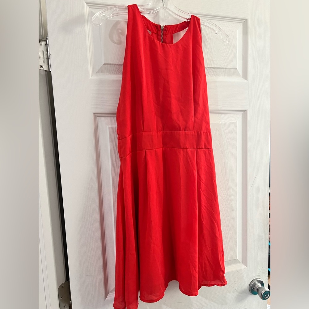 Coral T-back Minidress